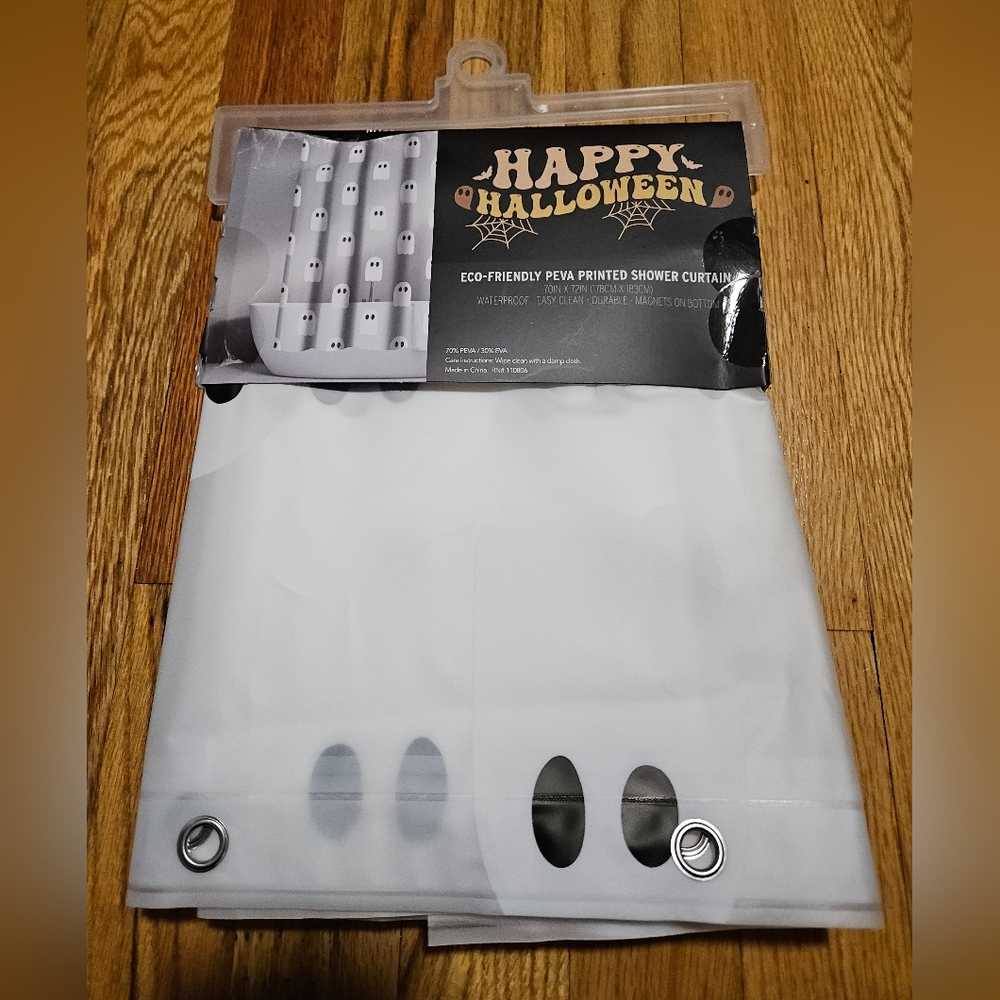GHOST PRINTED SHOWER CURTAIN